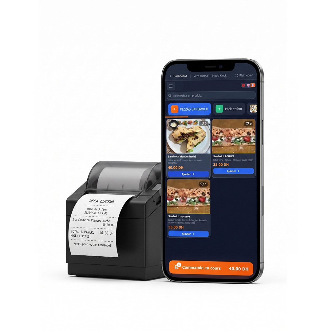 Imprimante thermique + téléphone caisse