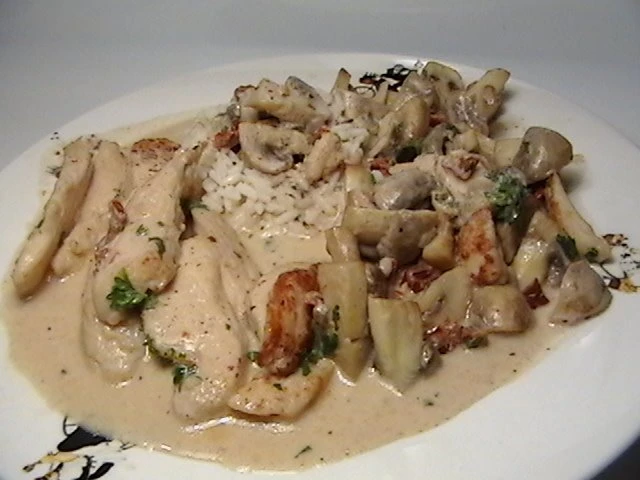 Emince de poulet au champignon