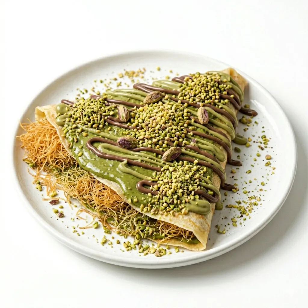 Crêpe kunafa pistache