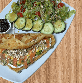 Msemen Norvégien (Avocat, Saumon, Oeufs)