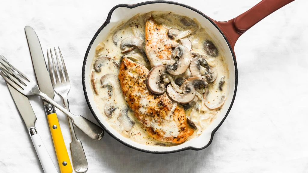 Escalope de Poulet à la Crème Champignon
