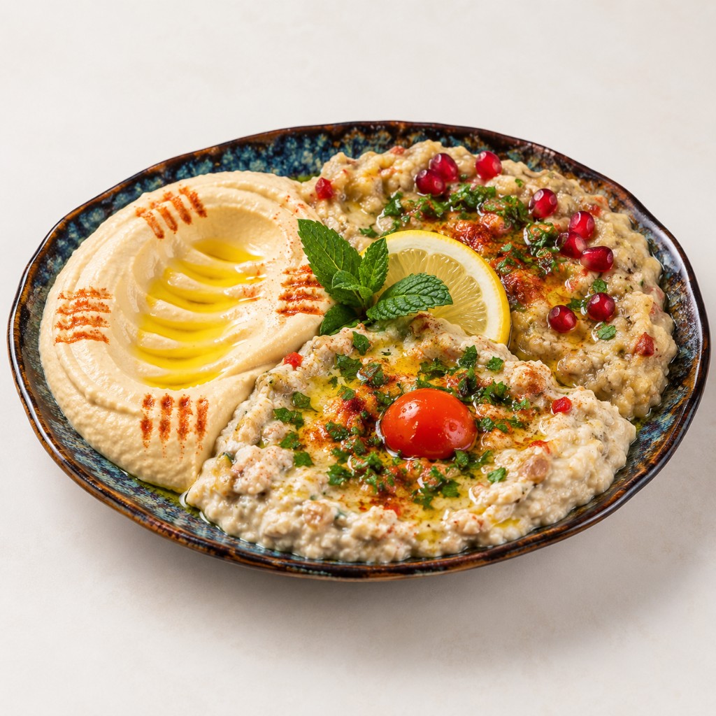 Variété Houmous + Moutabal + Baba Ghanoush